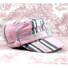 Mujer&apos;s Visor Cap Pink Black White Plaid Hat One Size Fits Most Elastic Back  eb-27678168